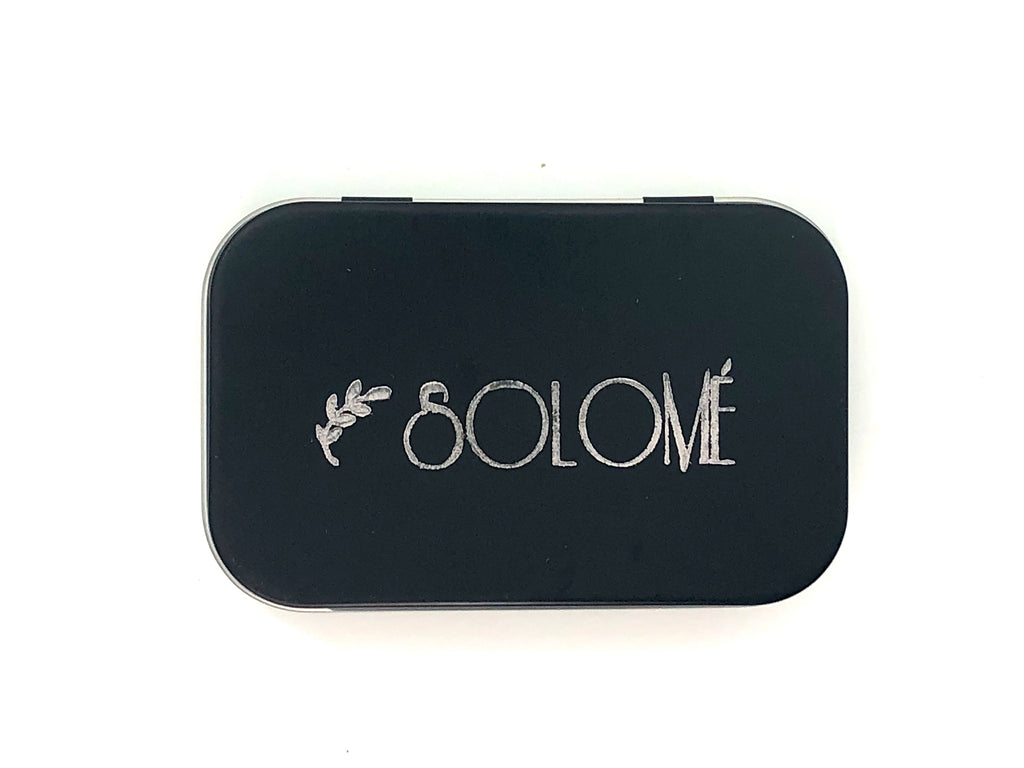 empty closed travel case for Shampoo + Body Bar  Eucalyptus + Sea Moss + Tea Tree shampoo bar